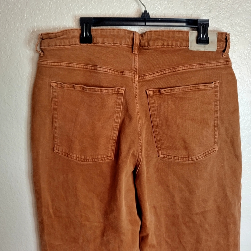 Everlane Way High Straight Leg Jeans Burnt orange Sz 34 - Picture 6 of 10